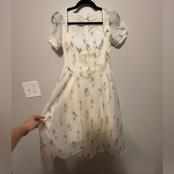 Strawberry Brand Rose Print Dress - Picture 3 of 10